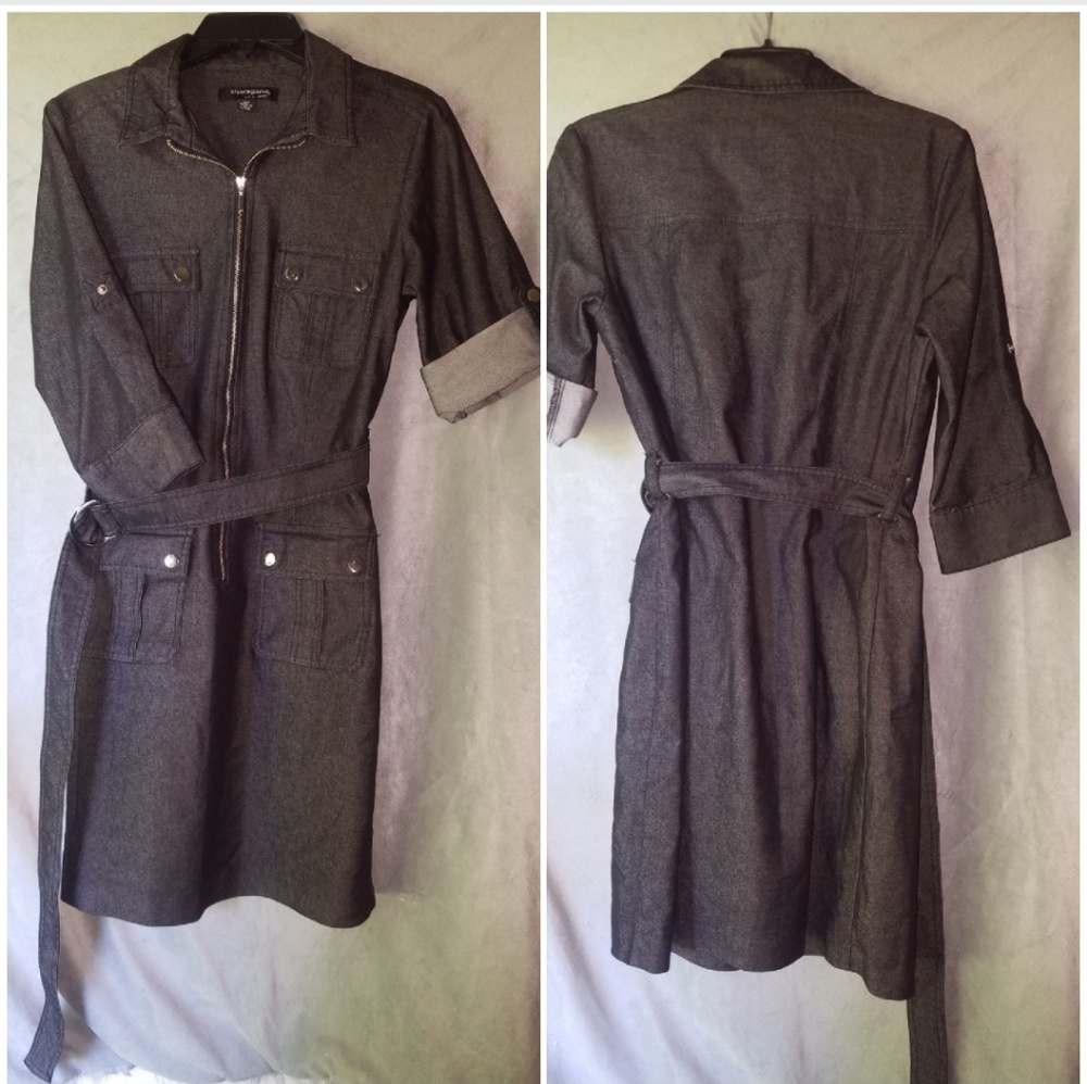 Calvin Klein Charcoal Long Sleeve Dress